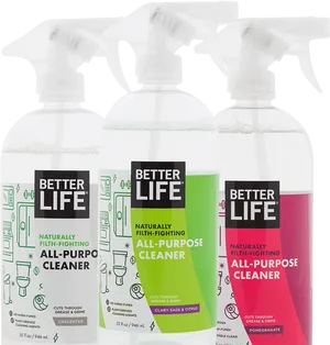 Better Life Cleaners Product Range PNG image