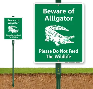 Bewareof Alligator Sign