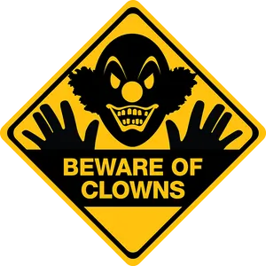 Bewareof Clowns Sign PNG image