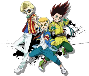 Beyblade Animated Characters Ready For Battle PNG image