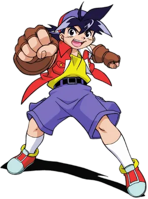 Beyblade Anime Character Jumping PNG image