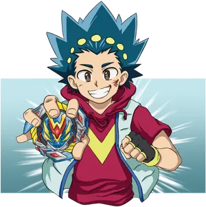Beyblade Character With Beyblade PNG