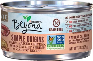 Beyond Grain Free Cat Food Chicken Shrimp Carrot PNG image