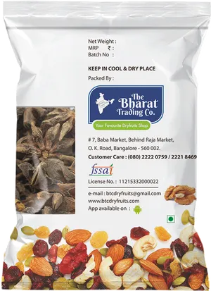 Bharat Trading Co Dried Fruits Package PNG image