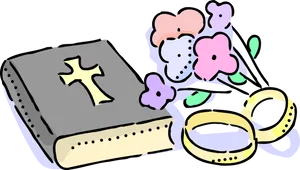 Bible Wedding Rings Flowers Clipart PNG