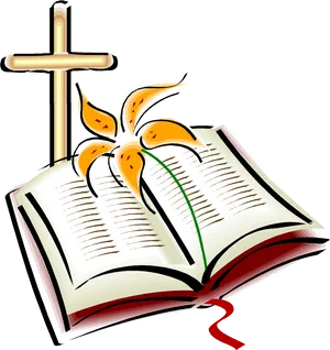 Bibleand Cross Clipart PNG image