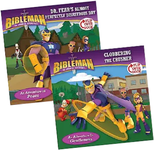 Bibleman Adventure Flip Over Book Covers PNG image