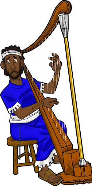 Biblical Harpist Clipart PNG