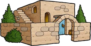 Biblical Houseand Archway Clipart PNG image