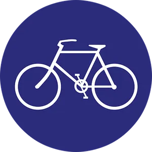 Bicycle Sign Blue Background