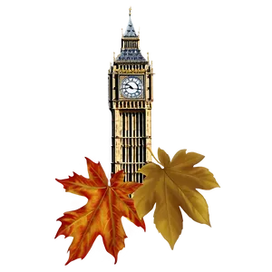 Big Ben And Autumn Leaves Png Fsp9 PNG image