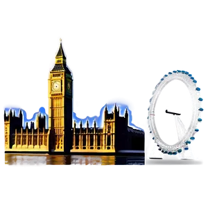 Big Ben And London Eye PNG 06112024