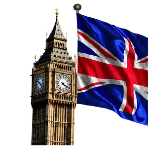 Big Ben And Uk Flag PNG Oyu93 PNG