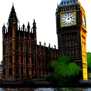 Big Ben And Westminster Bridge PNG Nll86 PNG