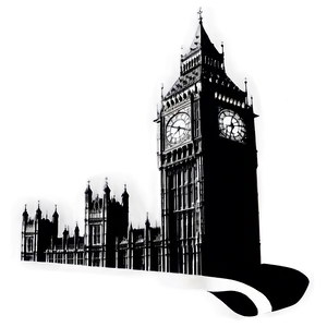 Big Ben Black And White PNG Hrq