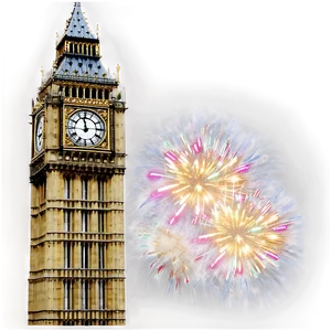 Big Ben New Year Fireworks PNG Cnh PNG