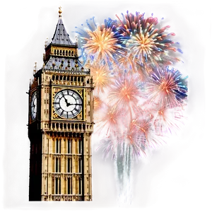Big Ben With Fireworks Background PNG 27 PNG