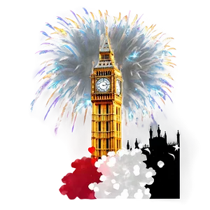 Big Ben With Fireworks Background Png Rwr43 PNG image