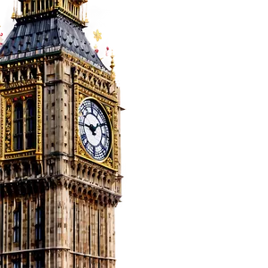 Big Ben With Snowflakes PNG 06112024