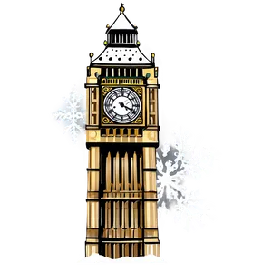 Big Ben With Snowflakes Png Njs80 PNG image