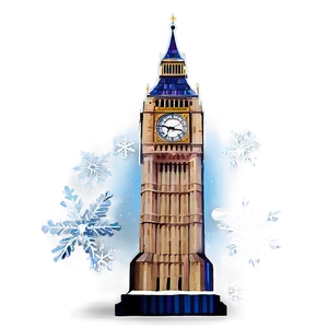 Big Ben With Snowflakes Png Ufp PNG image