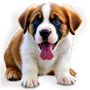 Big Eyed Saint Bernard Puppy PNG Elh PNG