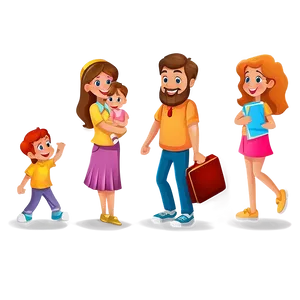 Big Family Cartoon Drawing Png 06282024 PNG image