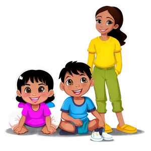 Big Family Cartoon Drawing Png Yya53 PNG image