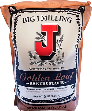 Big J Milling Golden Loaf Bakers Flour Bag PNG image