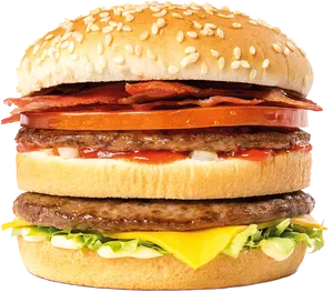Big Mac Burger Closeup PNG image