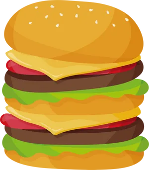 Big Mac Cartoon Illustration PNG image
