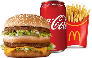 Big Mac Mealwith Cokeand Fries PNG image