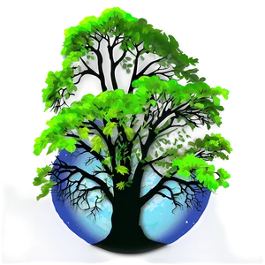 Big Tree In Moonlight PNG Wco PNG