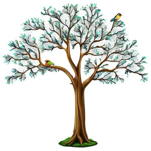 Big Tree With Birds PNG 06262024
