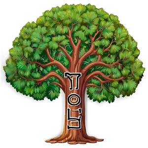 Big Tree With Carved Initials PNG 06262024 PNG