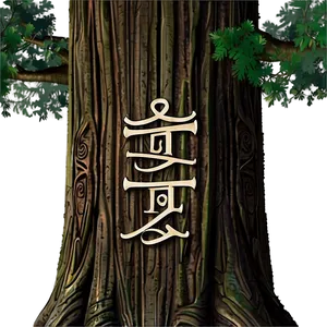Big Tree With Carved Initials PNG 63 PNG