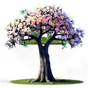 Big Tree With Colorful Flowers PNG 06262024 PNG