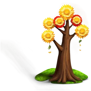 Big Tree With Colorful Flowers PNG Exi PNG