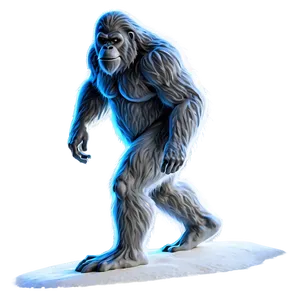 Bigfoot In Snow Landscape Png Bkg PNG image