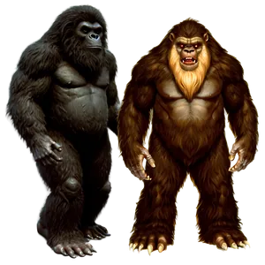 Bigfoot Vs Yeti Comparison Png Fjl PNG image