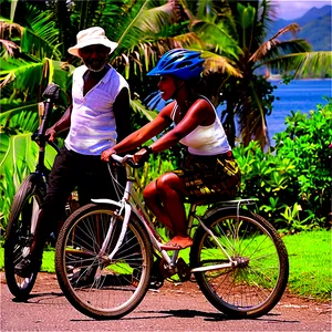 Biking Along The Coast PNG Qdm PNG