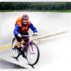 Biking In The Rain PNG 06282024