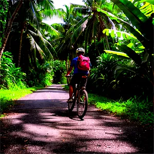 Biking On Island Paths PNG 06282024 PNG
