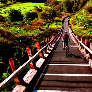 Biking Over Bridge Views PNG Bqd PNG