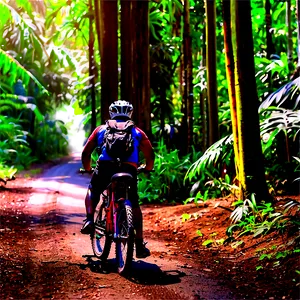 Biking Through Forests Png 06282024 PNG image