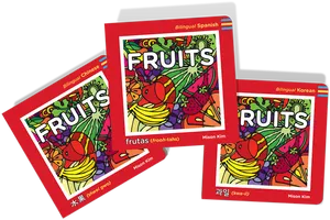 Bilingual Fruits Books Mison Kim PNG image