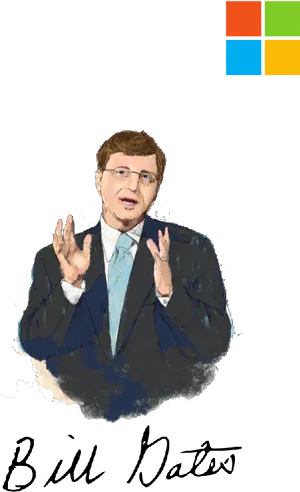 Bill Gates Illustration PNG image