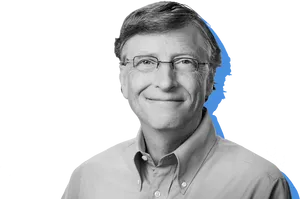 Bill Gates Portrait Smile PNG image