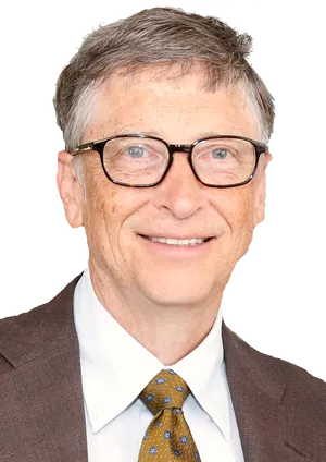 Bill Gates Portrait Smile PNG image