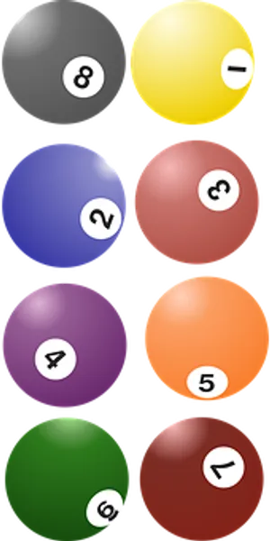 Billiard_ Balls_ Collection_ Vector PNG